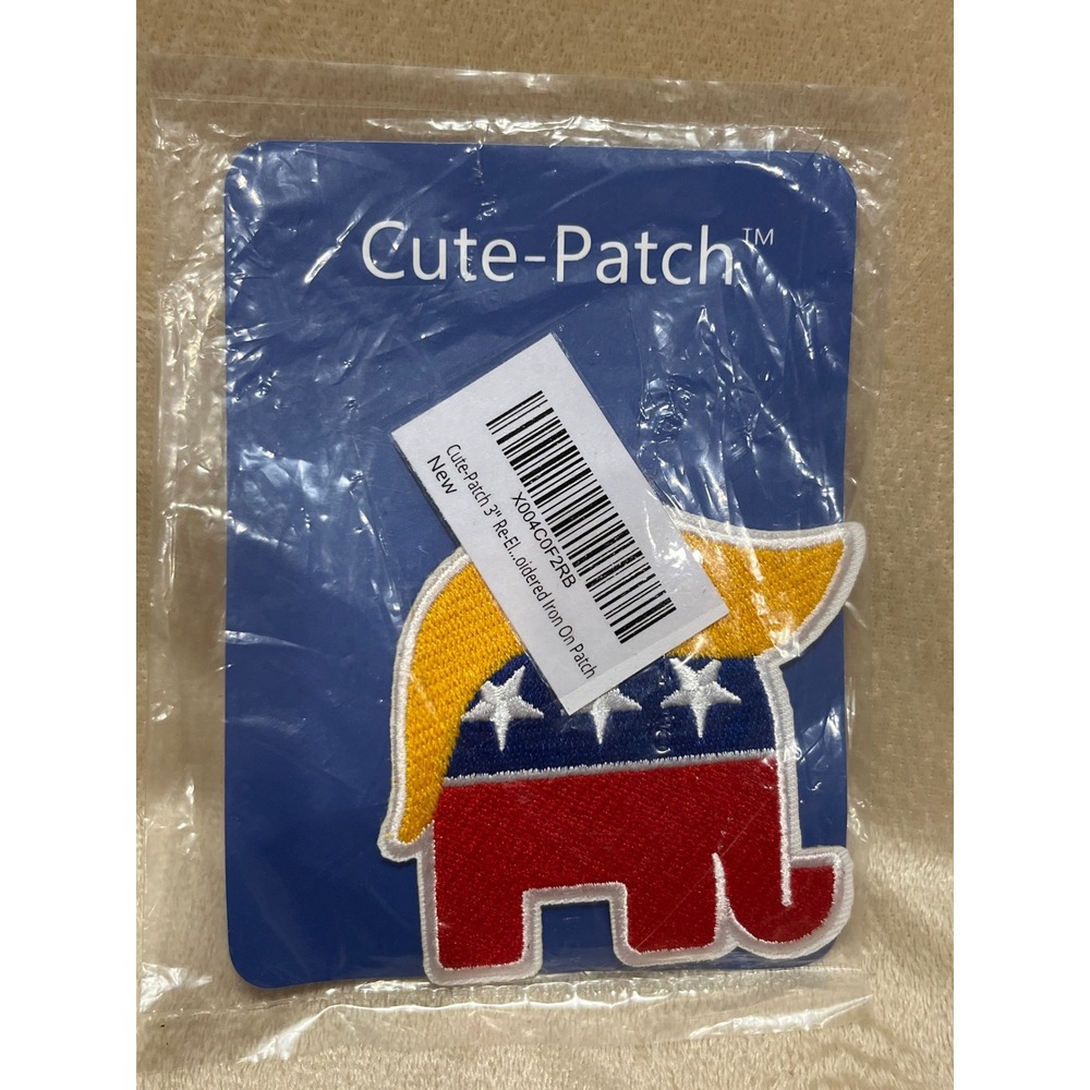 3" Trump Republican Elephant Iron-On Embroidered Patch